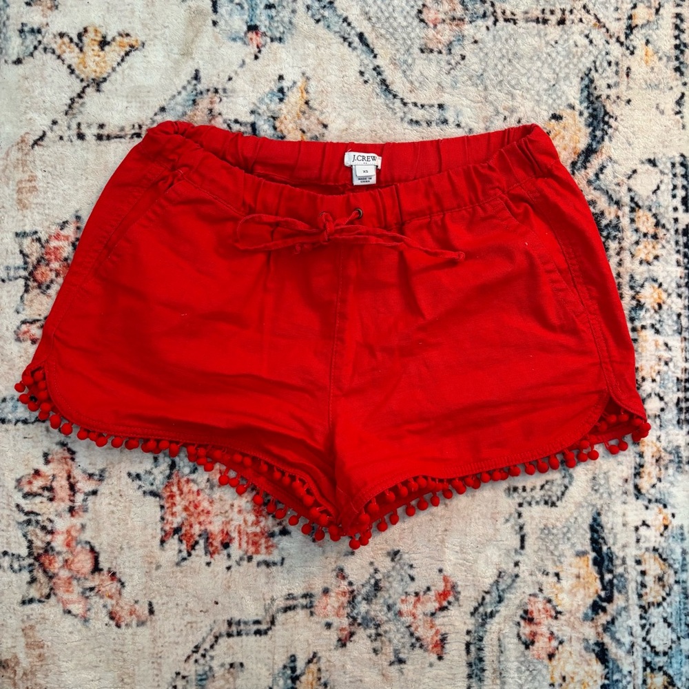 J.Crew pull on shorts with pom pom detailing